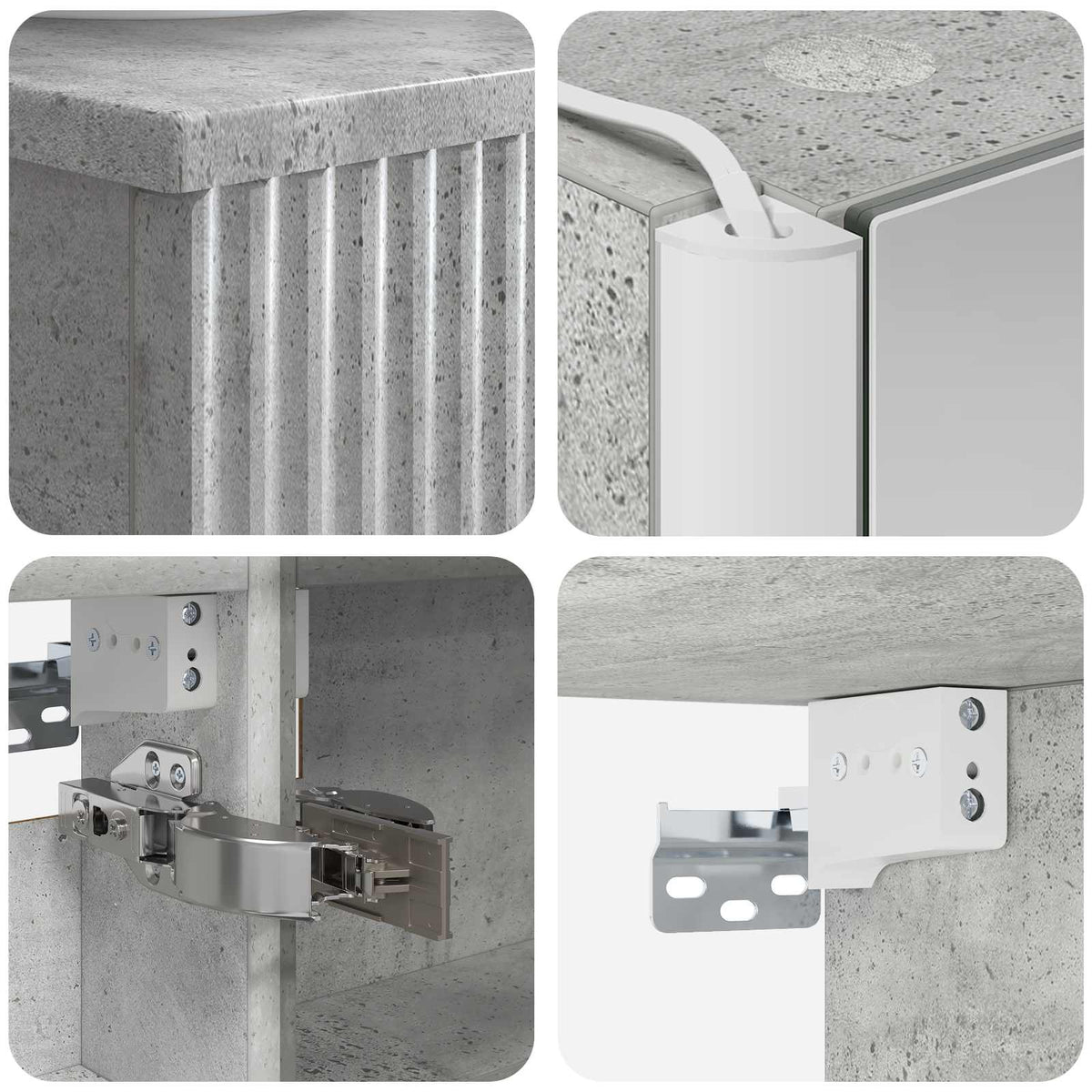 Set di mobili per il bagno 6 pz Grigio Cemento | homemem39