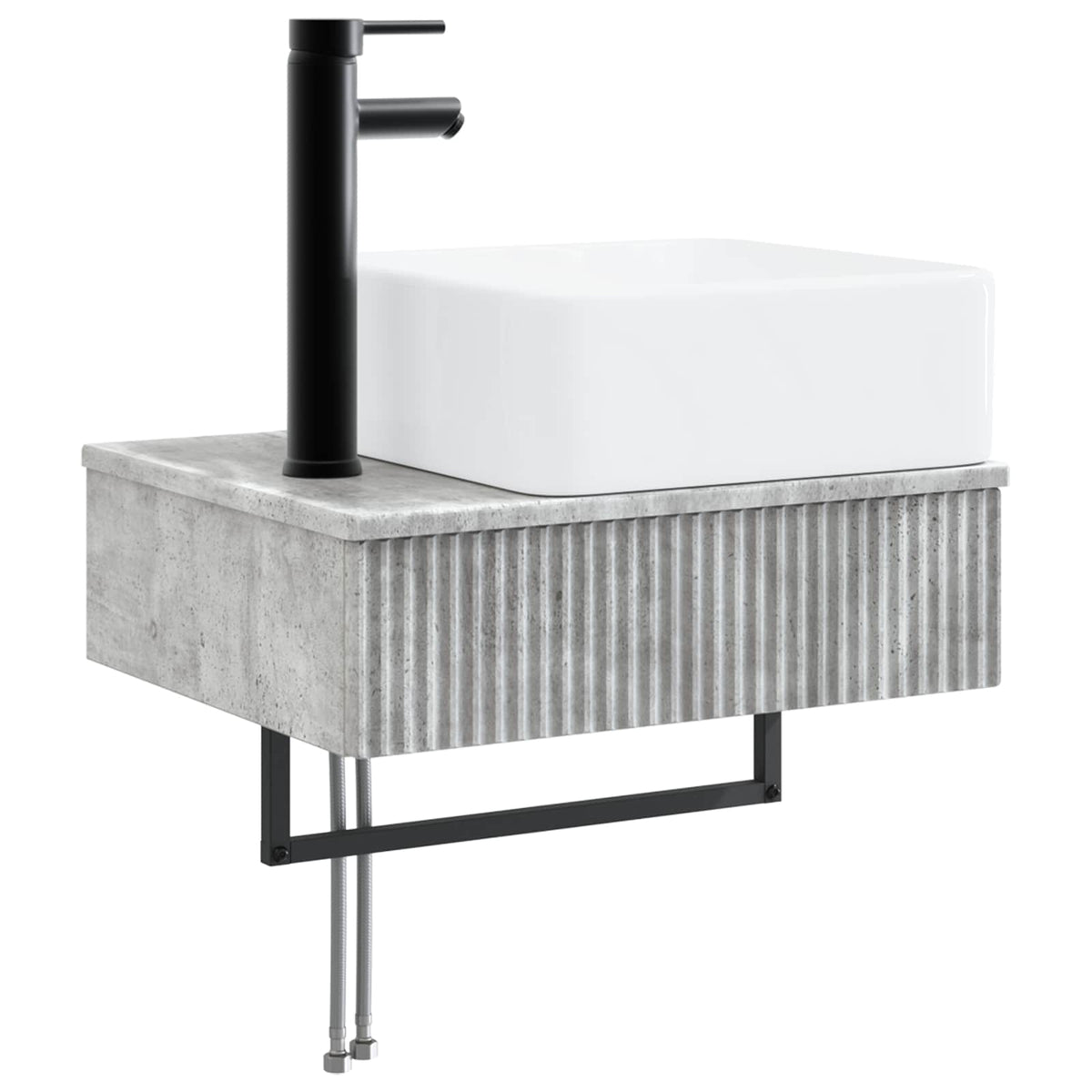 Set di mobili per il bagno 6 pz Grigio Cemento | homemem39