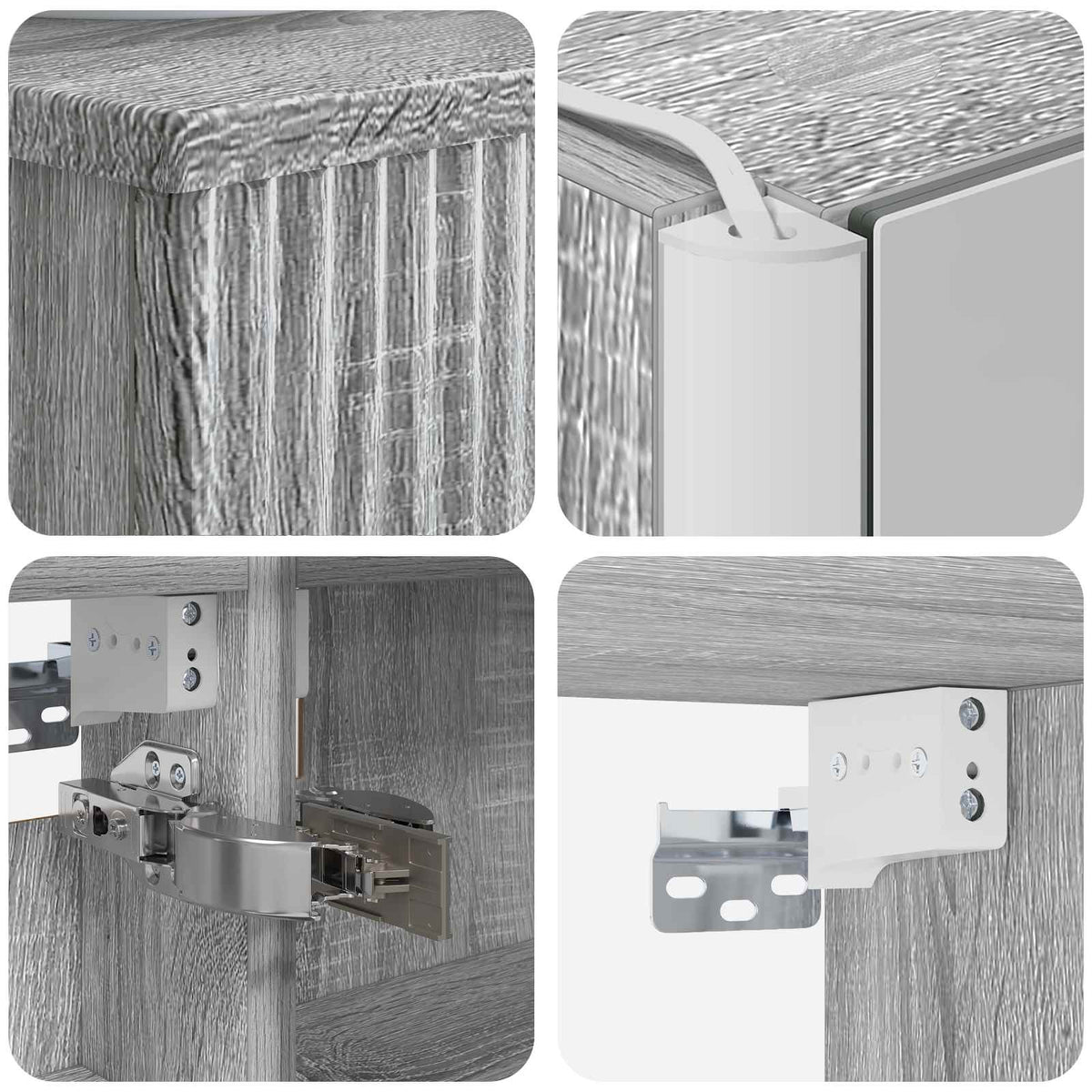 Set di mobili per il bagno 6 pz Sonoma grigio | homemem39
