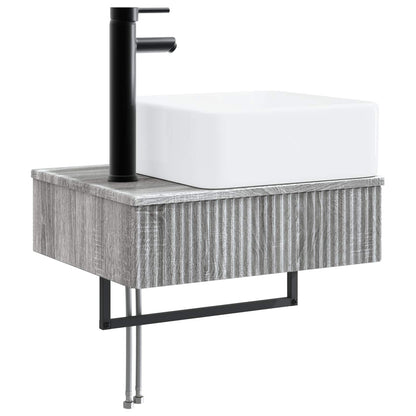 Set di mobili per il bagno 6 pz Sonoma grigio | homemem39
