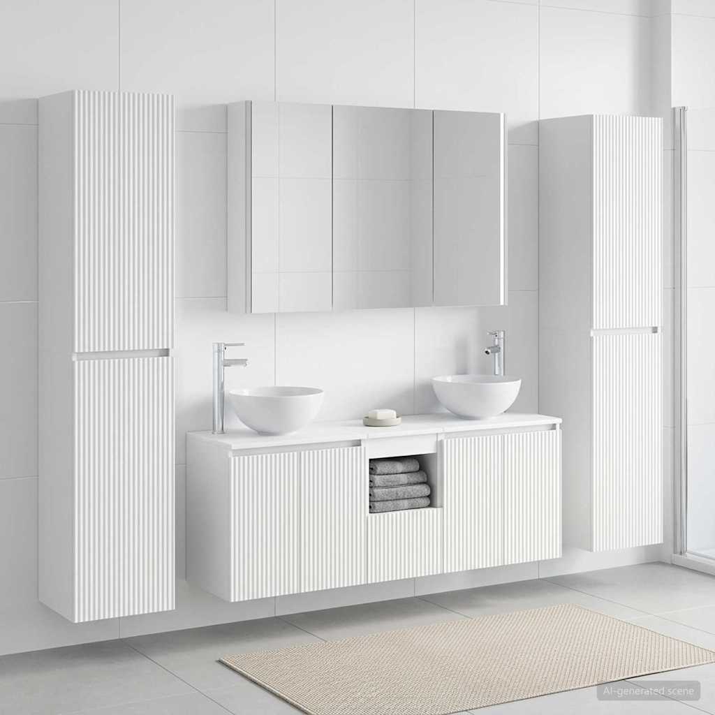 Set di mobili per il bagno 6 pz Bianco | homemem39