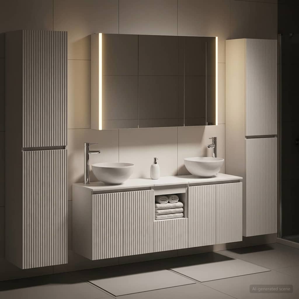 Set di mobili per il bagno 6 pz Bianco | homemem39