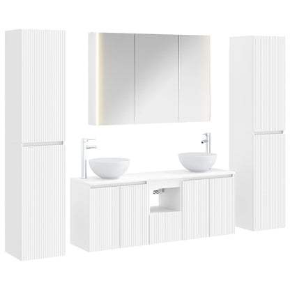 Set di mobili per il bagno 6 pz Bianco | homemem39