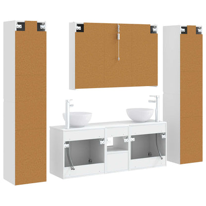 Set di mobili per il bagno 6 pz Bianco | homemem39