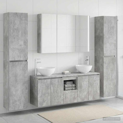 Set di mobili per il bagno 6 pz Grigio Cemento | homemem39