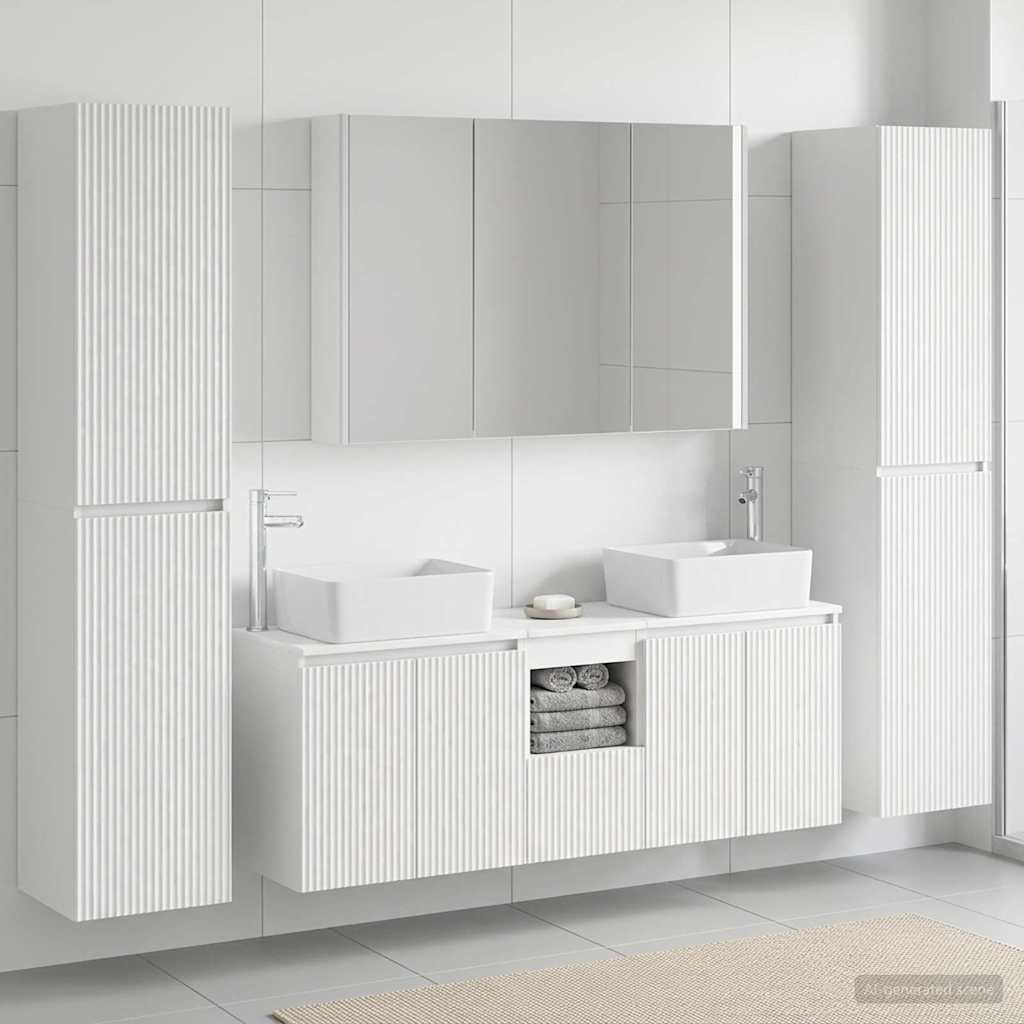 Set di mobili per il bagno 6 pz Bianco | homemem39