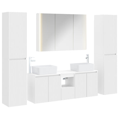 Set di mobili per il bagno 6 pz Bianco | homemem39