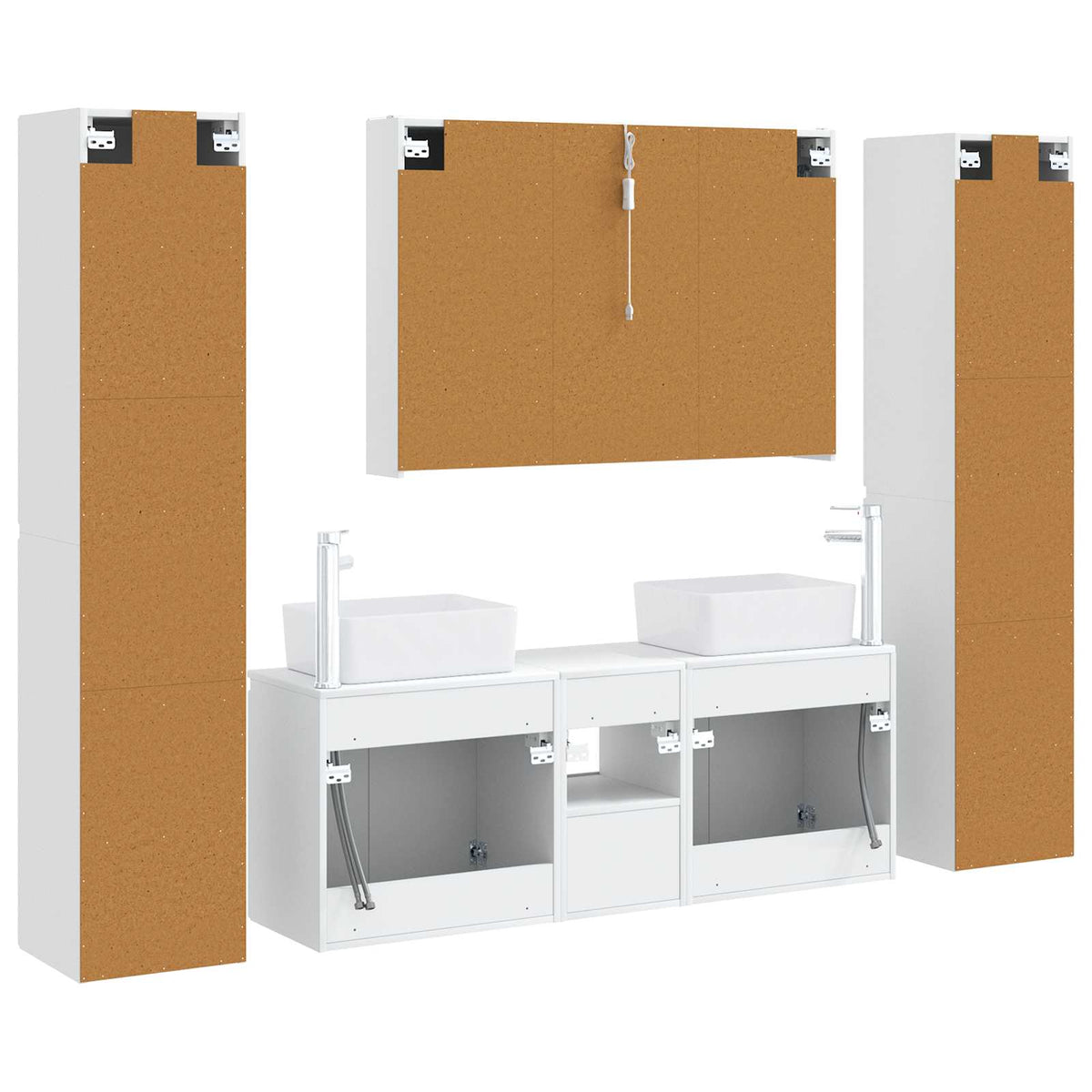 Set di mobili per il bagno 6 pz Bianco | homemem39