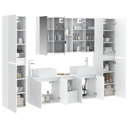 Set di mobili per il bagno 6 pz Bianco | homemem39