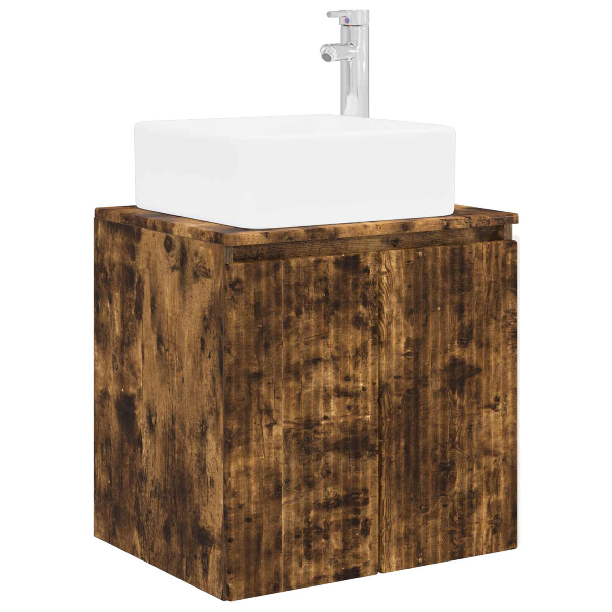 Set di mobili per il bagno 6 pz Rovere Fumo