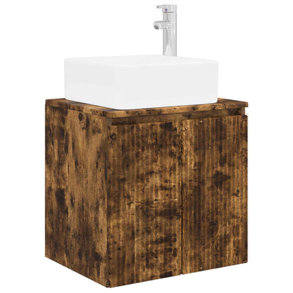 Set di mobili per il bagno 6 pz Rovere Fumo