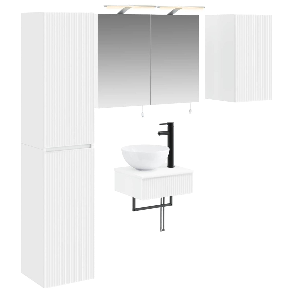 Set di mobili per il bagno 5 pz Bianco | homemem39