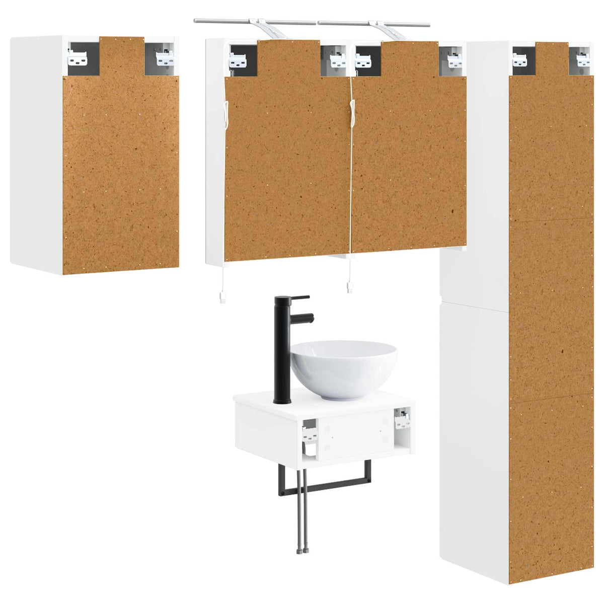 Set di mobili per il bagno 5 pz Bianco | homemem39