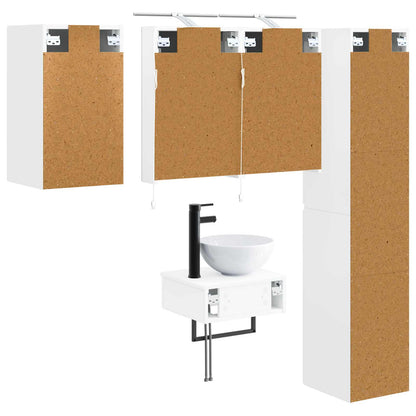 Set di mobili per il bagno 5 pz Bianco | homemem39