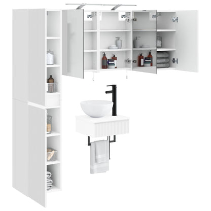 Set di mobili per il bagno 5 pz Bianco | homemem39