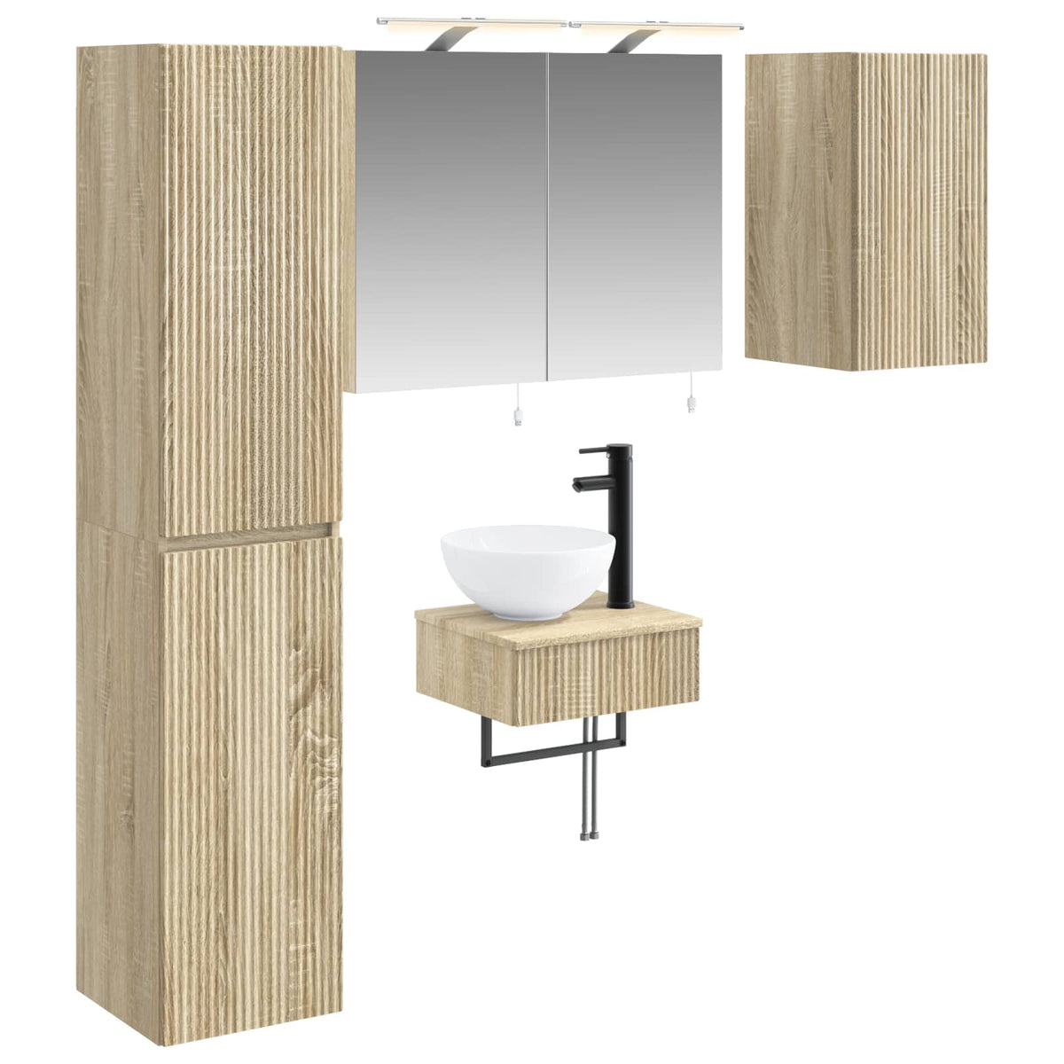 Set di mobili per il bagno 5 pz Rovere Sonoma | homemem39