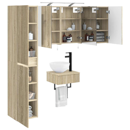 Set di mobili per il bagno 5 pz Rovere Sonoma | homemem39