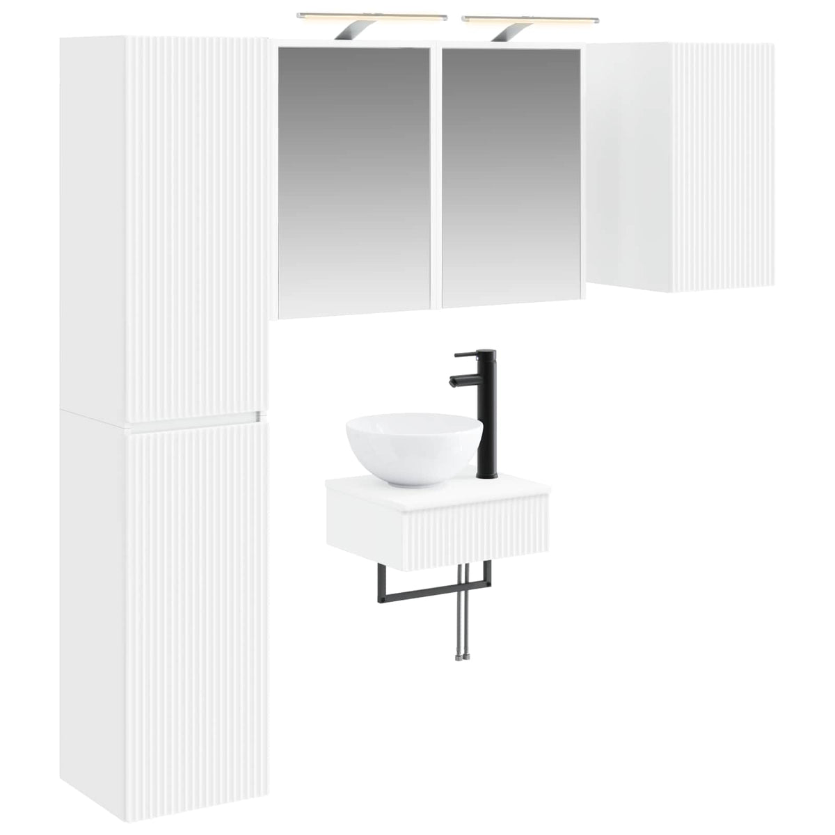Set di mobili per il bagno 5 pz Bianco | homemem39