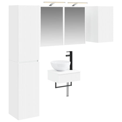 Set di mobili per il bagno 5 pz Bianco | homemem39