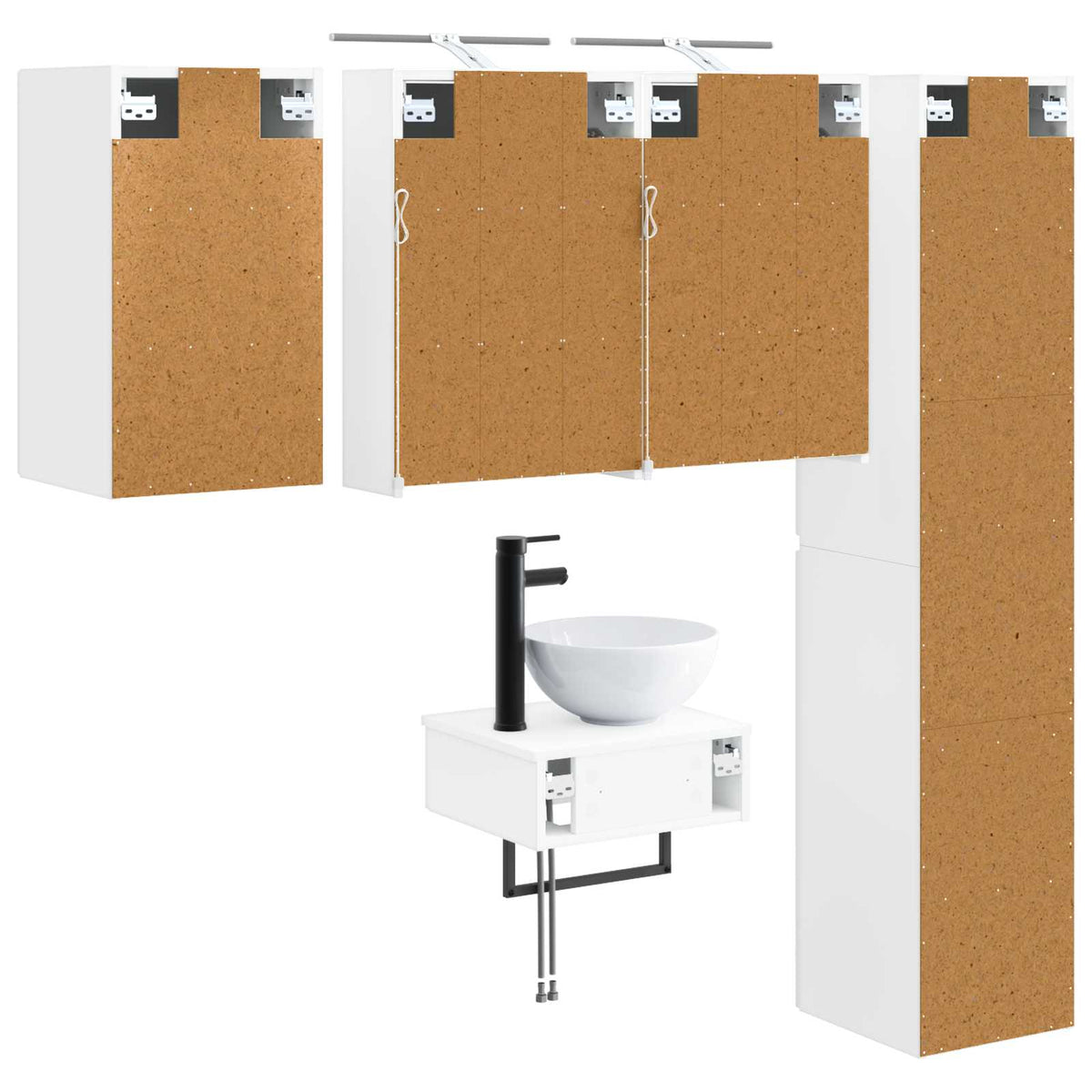 Set di mobili per il bagno 5 pz Bianco | homemem39