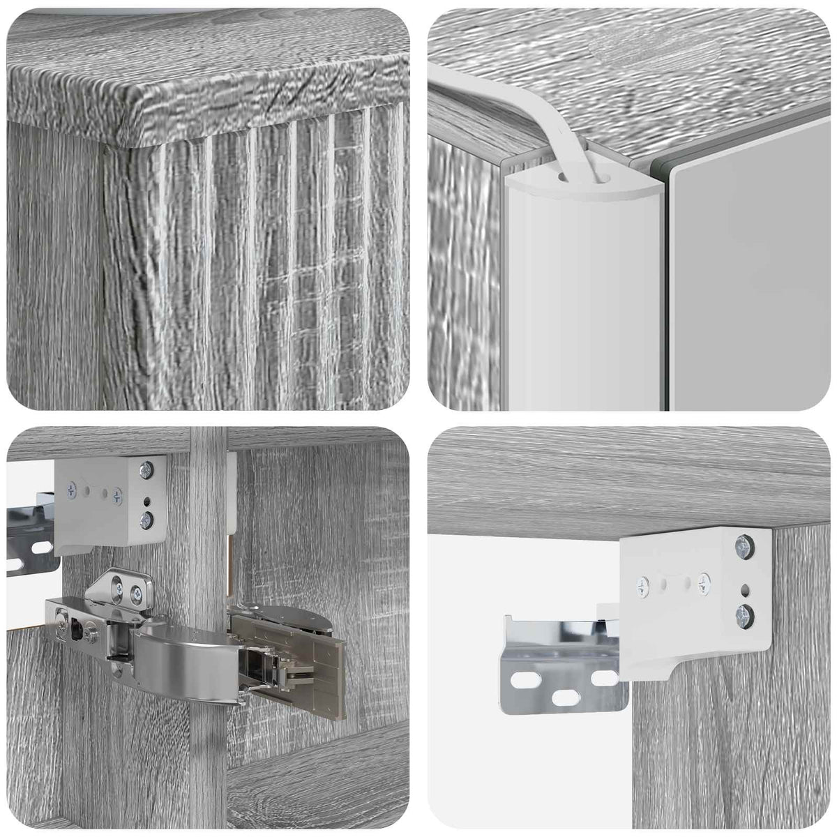 Set di mobili per il bagno 5 pz Sonoma grigio | homemem39