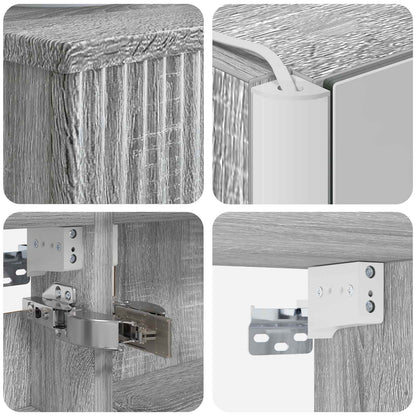 Set di mobili per il bagno 5 pz Sonoma grigio | homemem39
