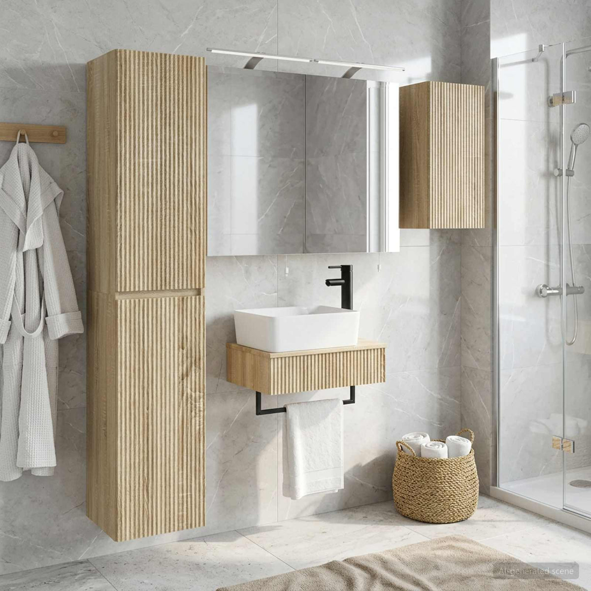 Set di mobili per il bagno 5 pz Rovere Sonoma | homemem39