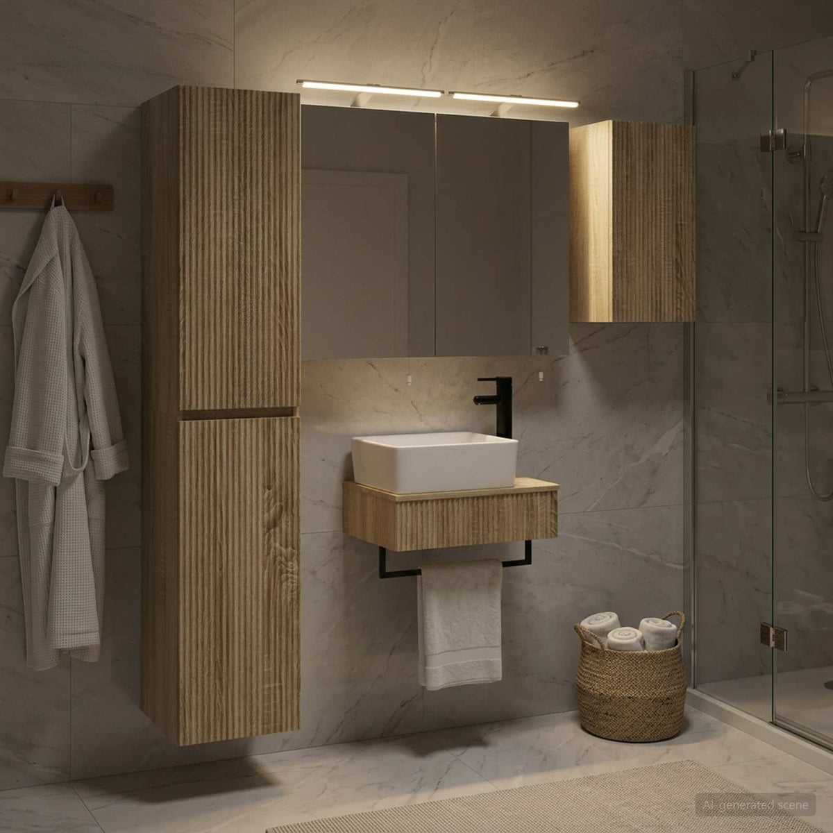 Set di mobili per il bagno 5 pz Rovere Sonoma | homemem39