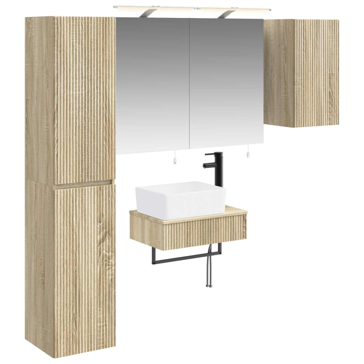 Set di mobili per il bagno 5 pz Rovere Sonoma | homemem39