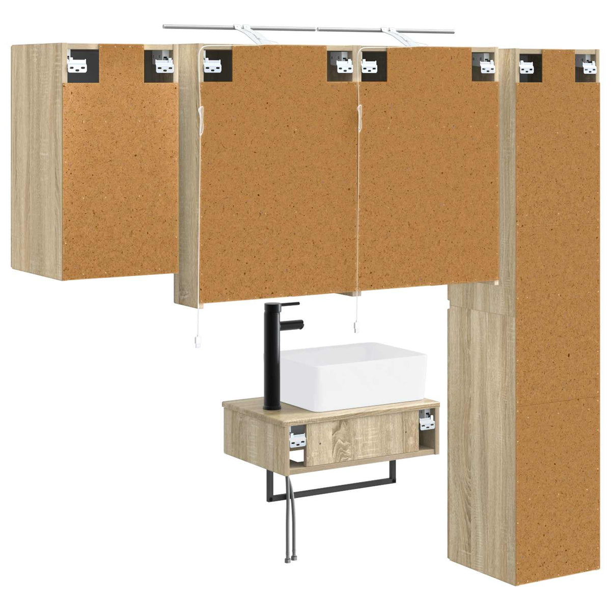 Set di mobili per il bagno 5 pz Rovere Sonoma | homemem39