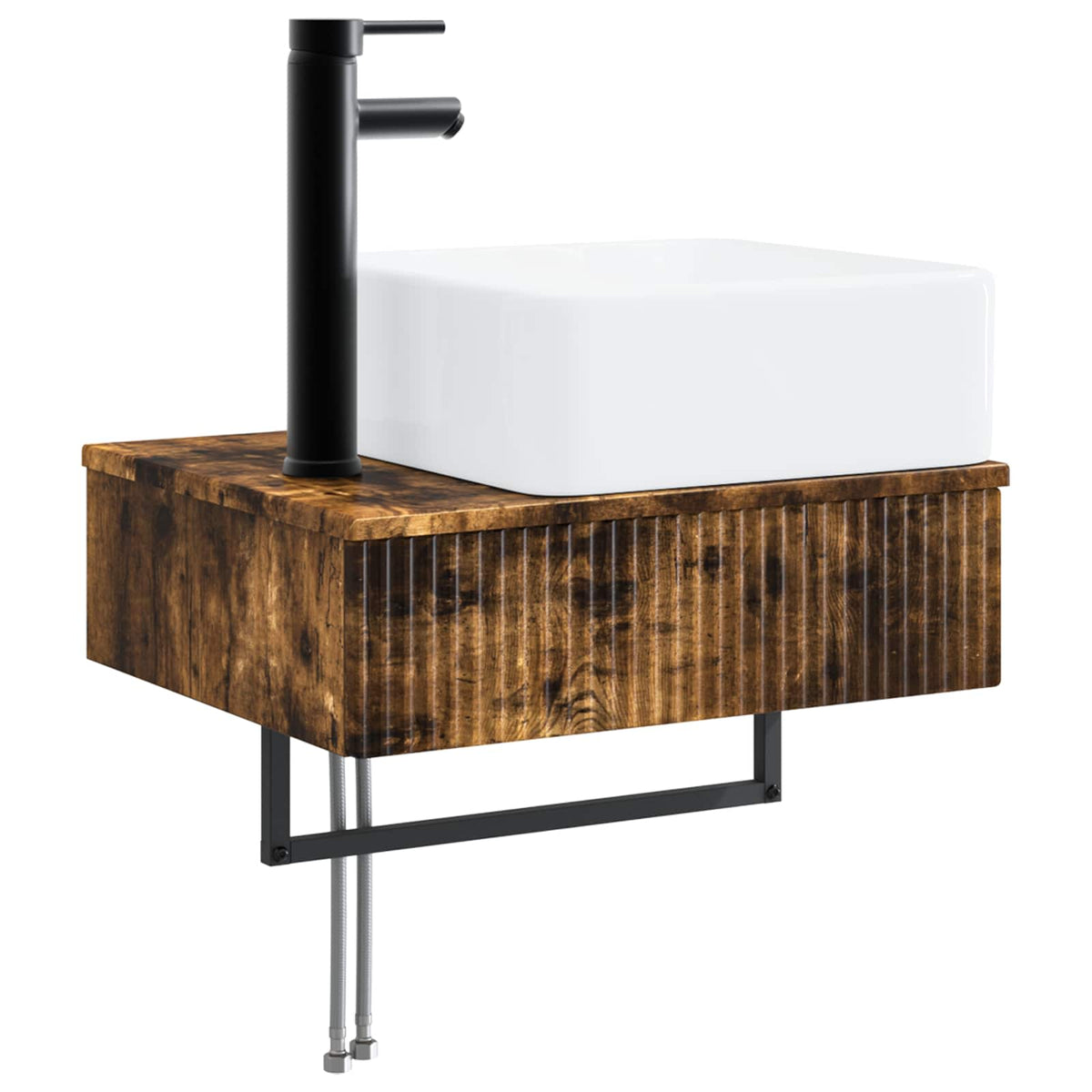 Set di mobili per il bagno 5 pz Rovere Fumo | homemem39