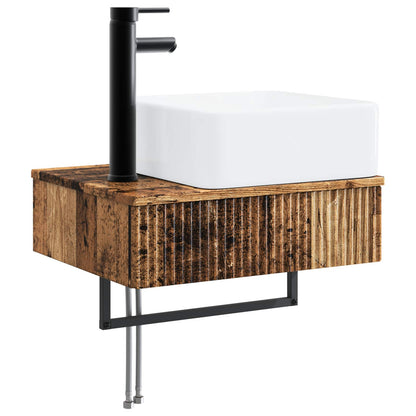 Set di mobili per il bagno 5 pz Legno antico | homemem39