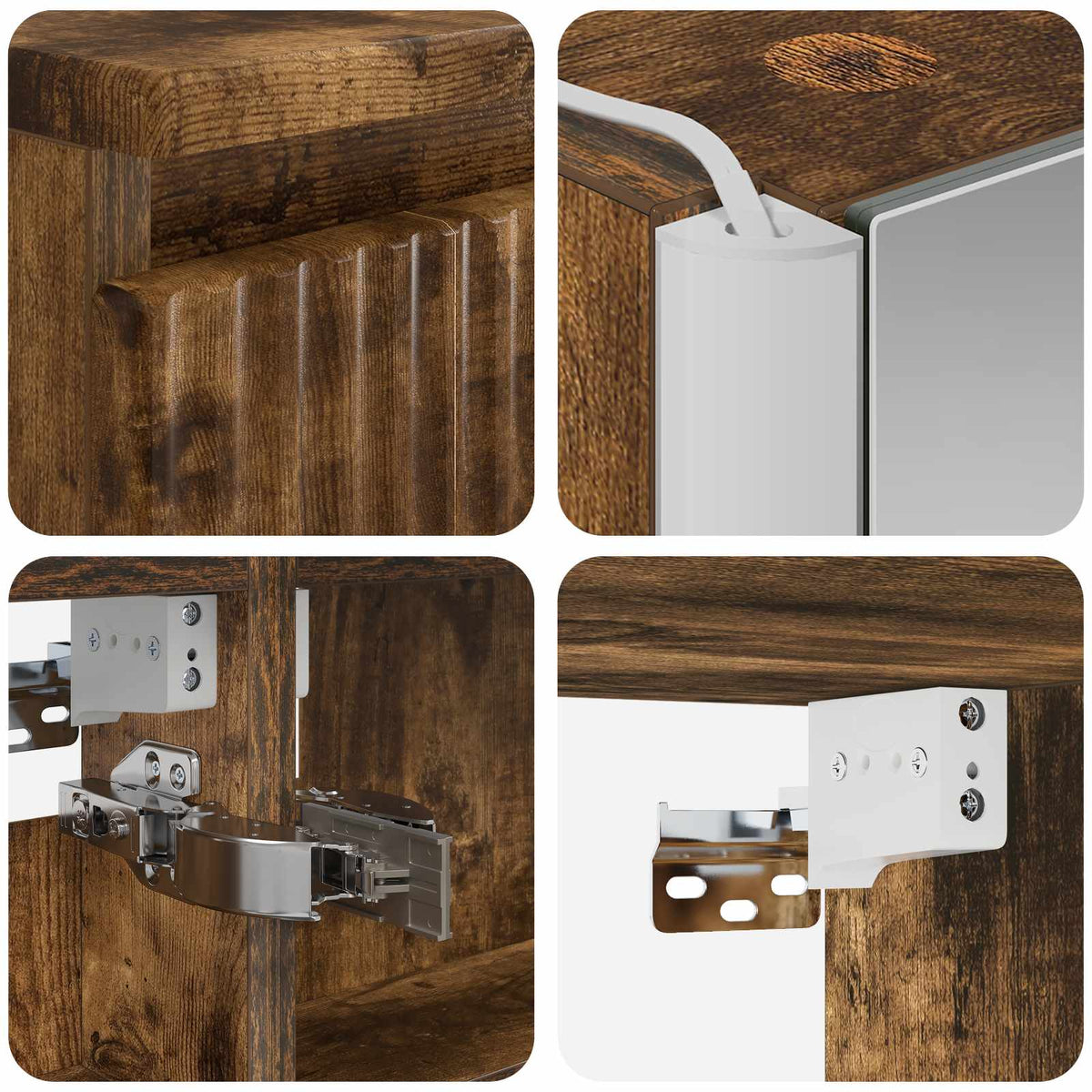 Set di Armadi da Bagno 5 pz Rovere Fumo Legno ingegnerizzato | homemem39