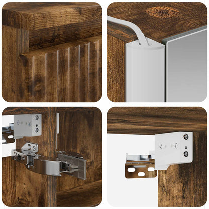 Set di Armadi da Bagno 5 pz Rovere Fumo Legno ingegnerizzato | homemem39
