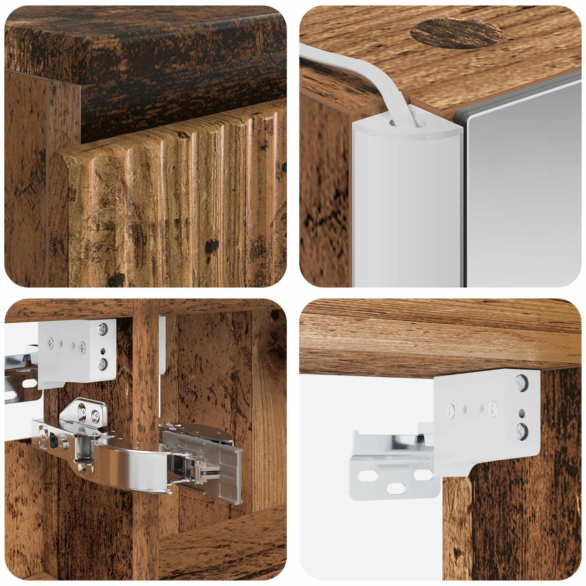 Set di Armadi da Bagno 5 pz Legno antico Legno ingegnerizzato | homemem39