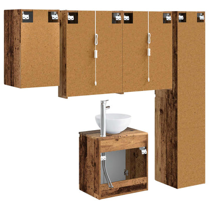 Set di Armadi da Bagno 5 pz Legno antico Legno ingegnerizzato | homemem39