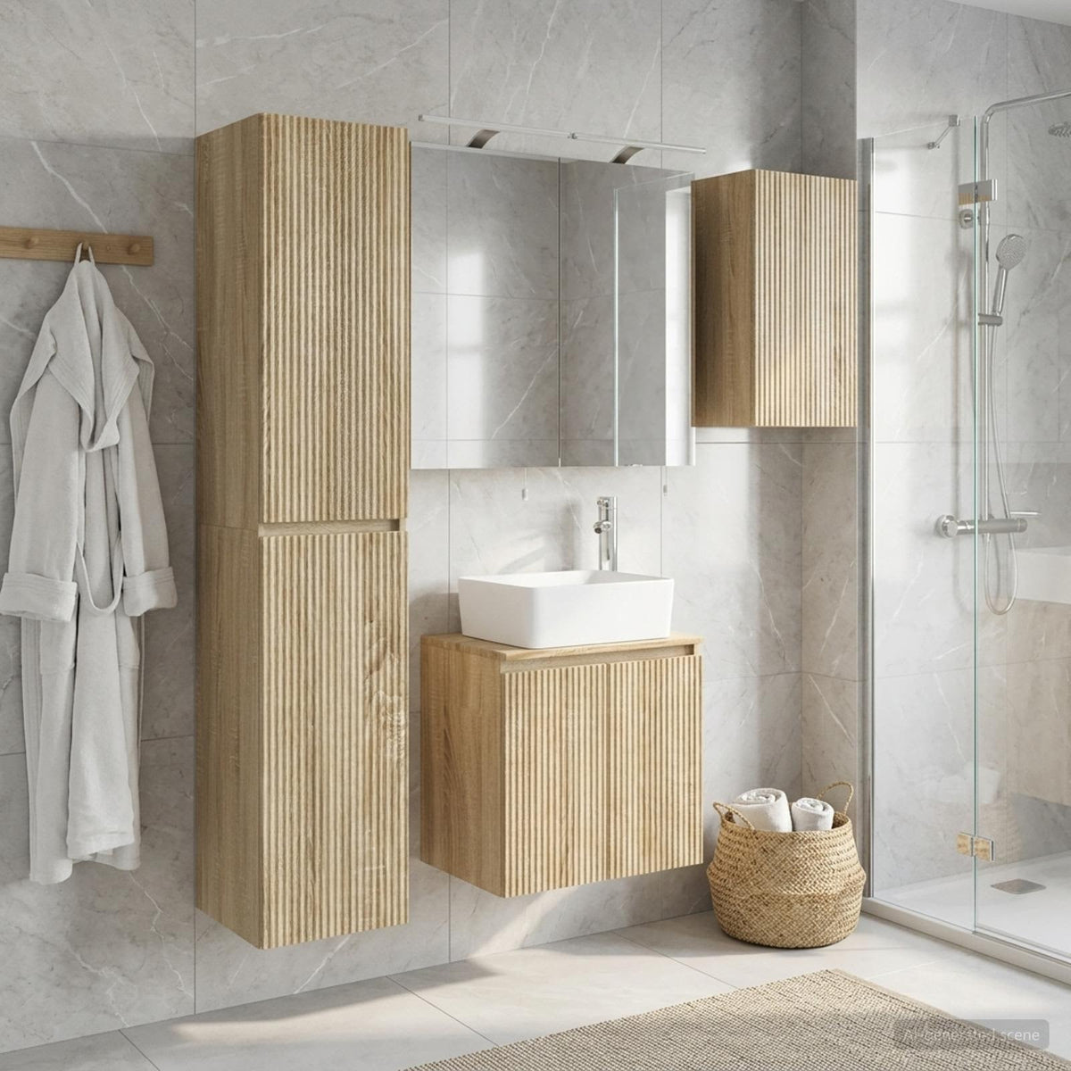 Set di Armadi da Bagno 5 pz Rovere Sonoma Legno ingegnerizzato | homemem39