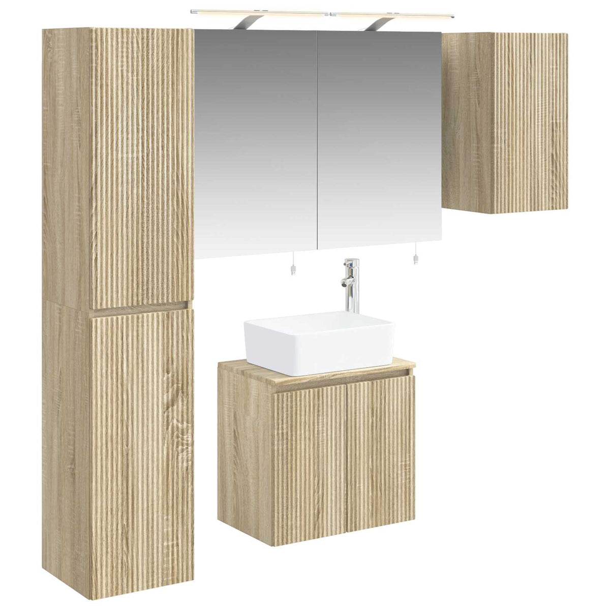 Set di Armadi da Bagno 5 pz Rovere Sonoma Legno ingegnerizzato | homemem39