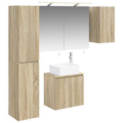 Set di Armadi da Bagno 5 pz Rovere Sonoma Legno ingegnerizzato | homemem39