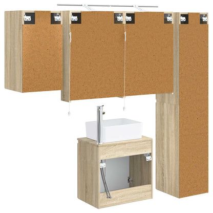 Set di Armadi da Bagno 5 pz Rovere Sonoma Legno ingegnerizzato | homemem39