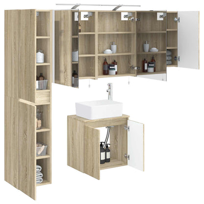 Set di Armadi da Bagno 5 pz Rovere Sonoma Legno ingegnerizzato | homemem39