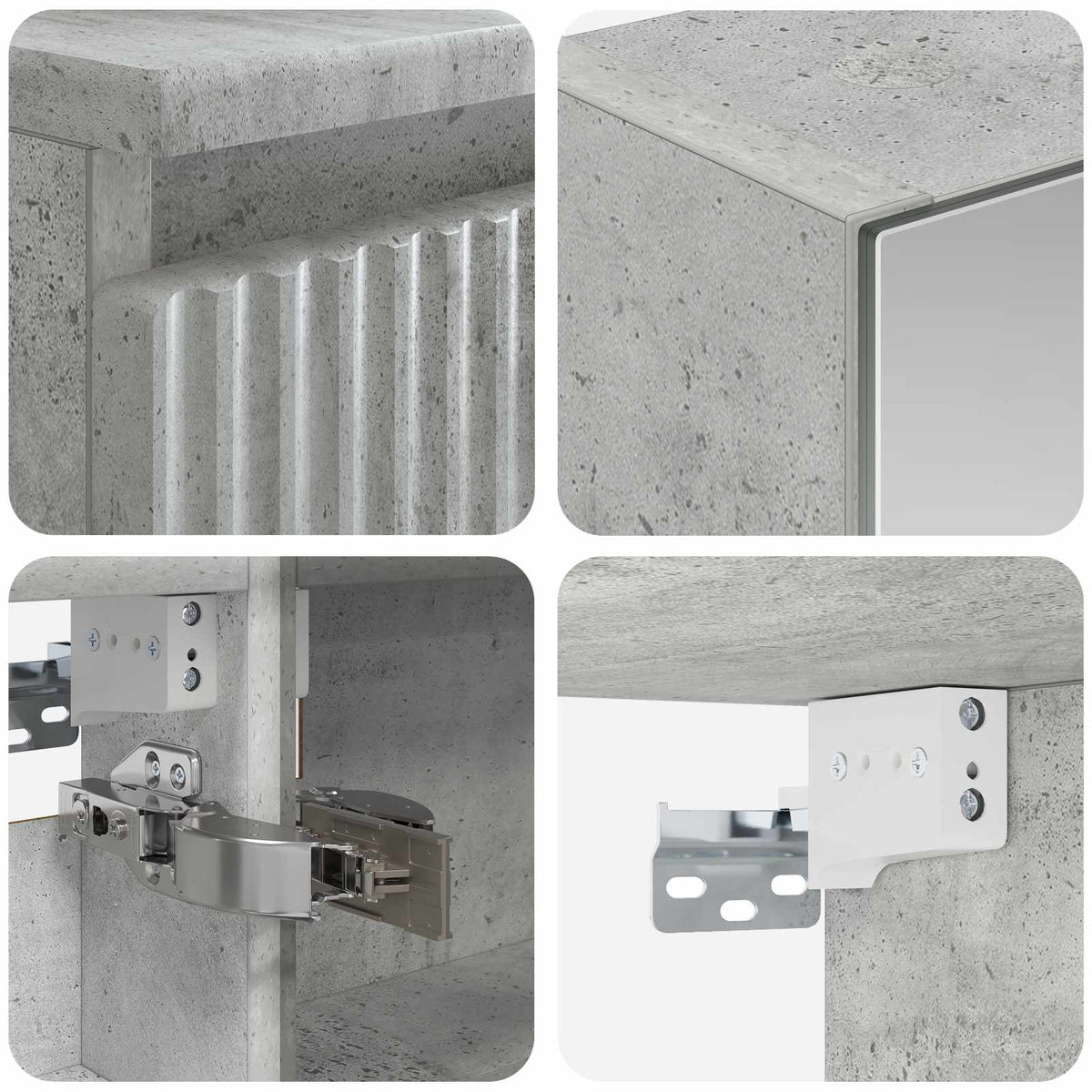 Set di Armadi da Bagno 5 pz Grigio Cemento Legno ingegnerizzato | homemem39