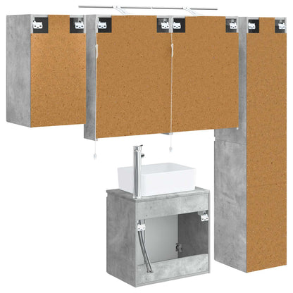Set di Armadi da Bagno 5 pz Grigio Cemento Legno ingegnerizzato | homemem39