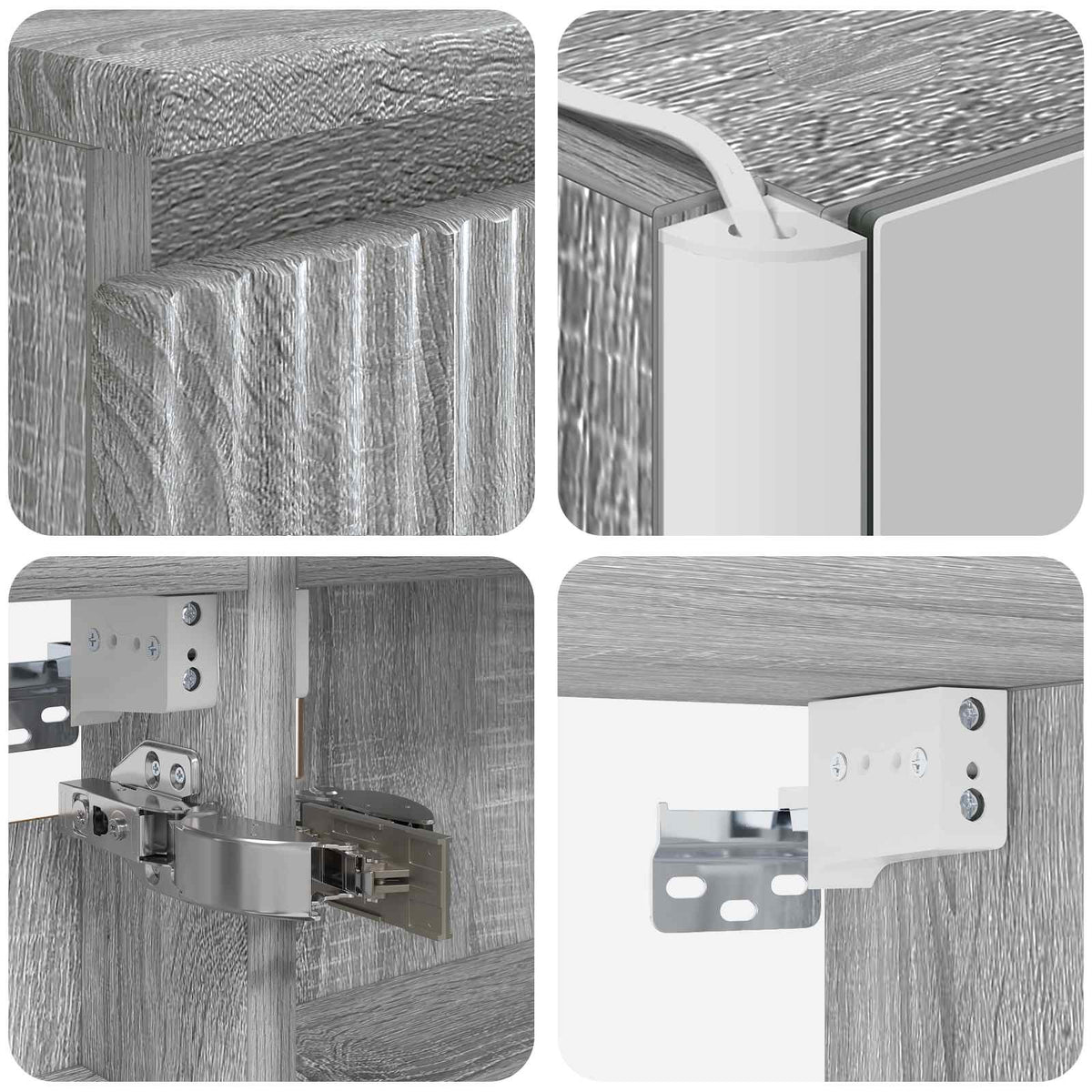 Set di Armadi da Bagno 5 pz Sonoma grigio Legno ingegnerizzato | homemem39