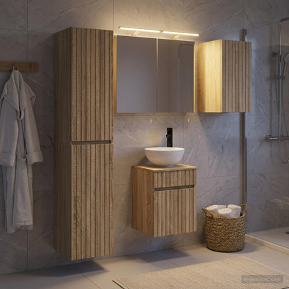 Set di Armadi da Bagno 5 pz Rovere Sonoma Legno ingegnerizzato