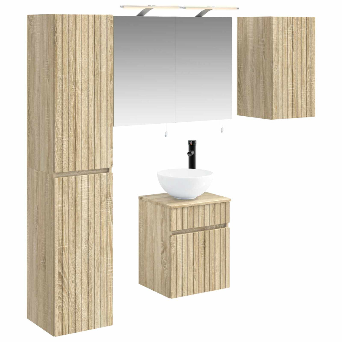 Set di Armadi da Bagno 5 pz Rovere Sonoma Legno ingegnerizzato