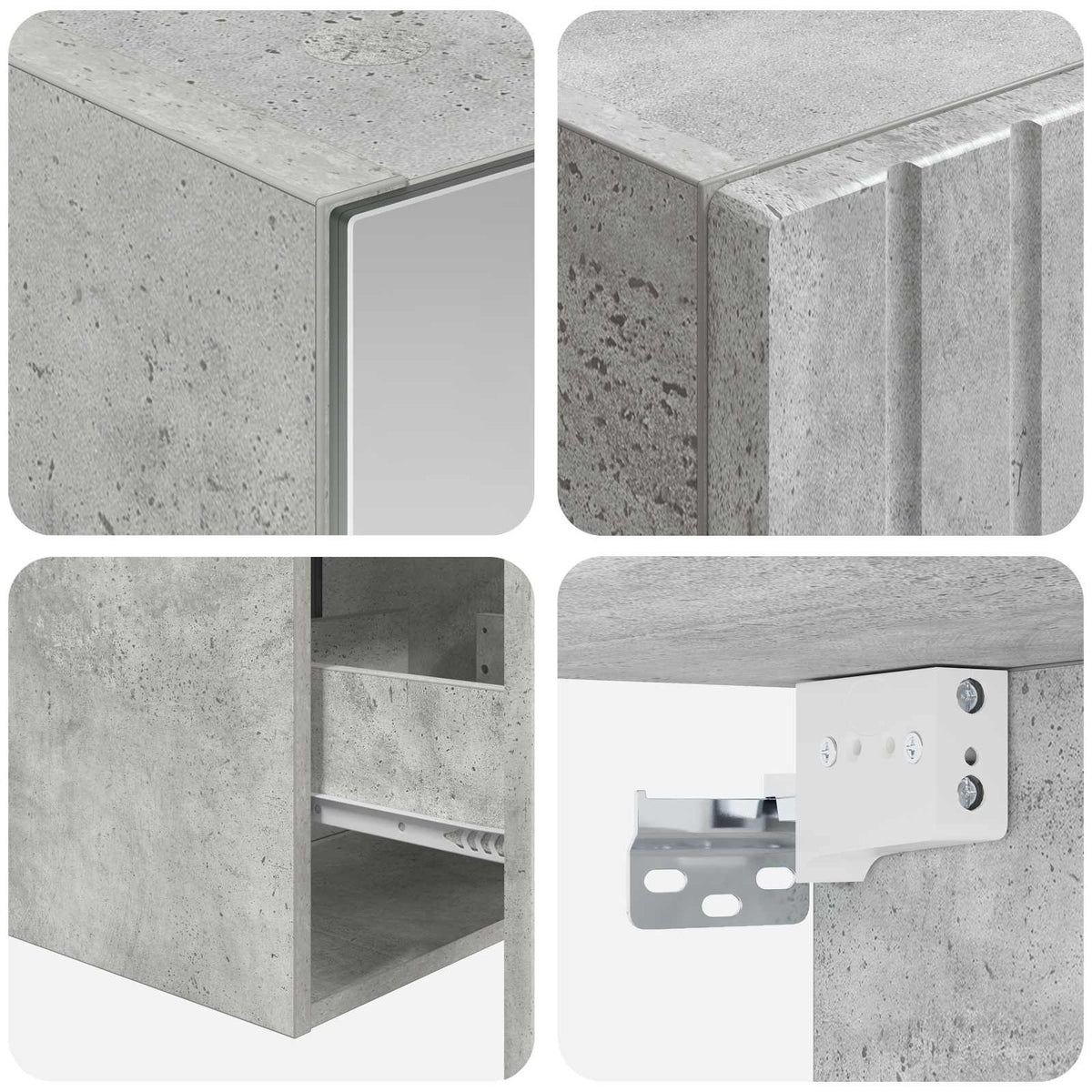 Set di Armadi da Bagno 5 pz Grigio Cemento Legno ingegnerizzato | homemem39