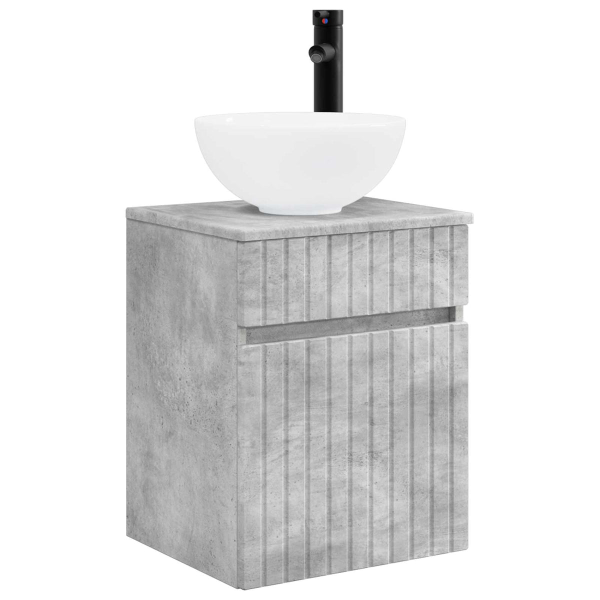 Set di Armadi da Bagno 5 pz Grigio Cemento Legno ingegnerizzato | homemem39