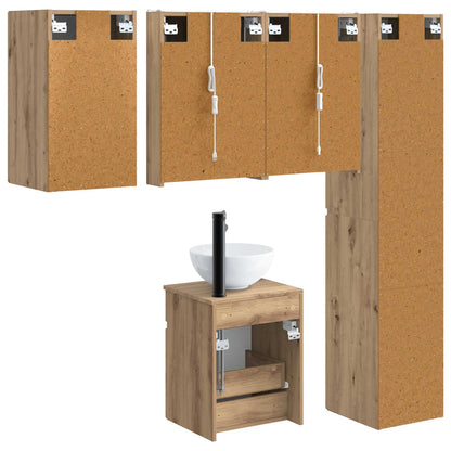 Set di Armadi da Bagno 5 pz Rovere Artigianale | homemem39