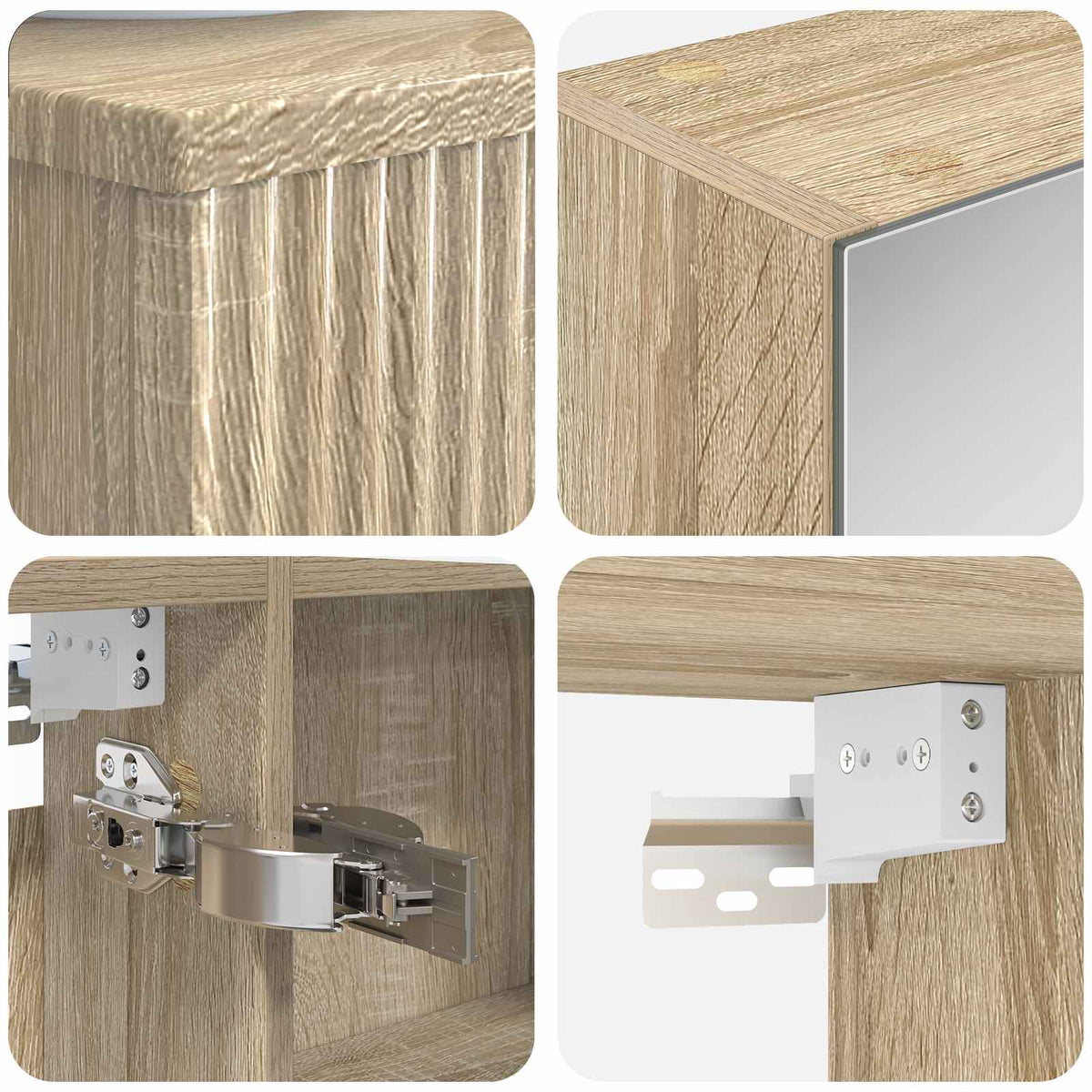 Set di Armadi da Bagno 4 pz Rovere Sonoma Legno ingegnerizzato | homemem39